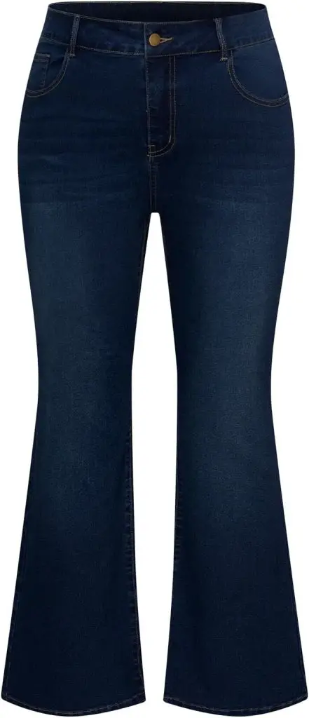 dark blue Flared jeans for plus size women